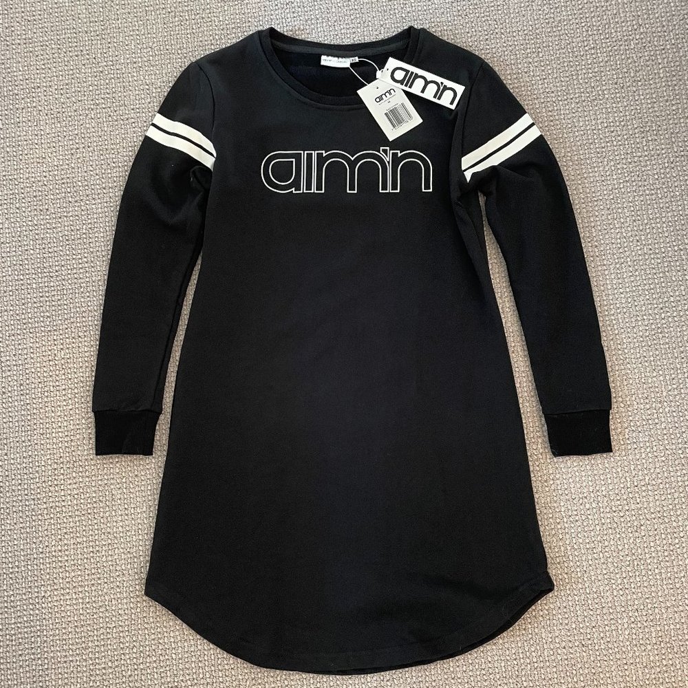 Aimn Black Long Sleeve Dress
